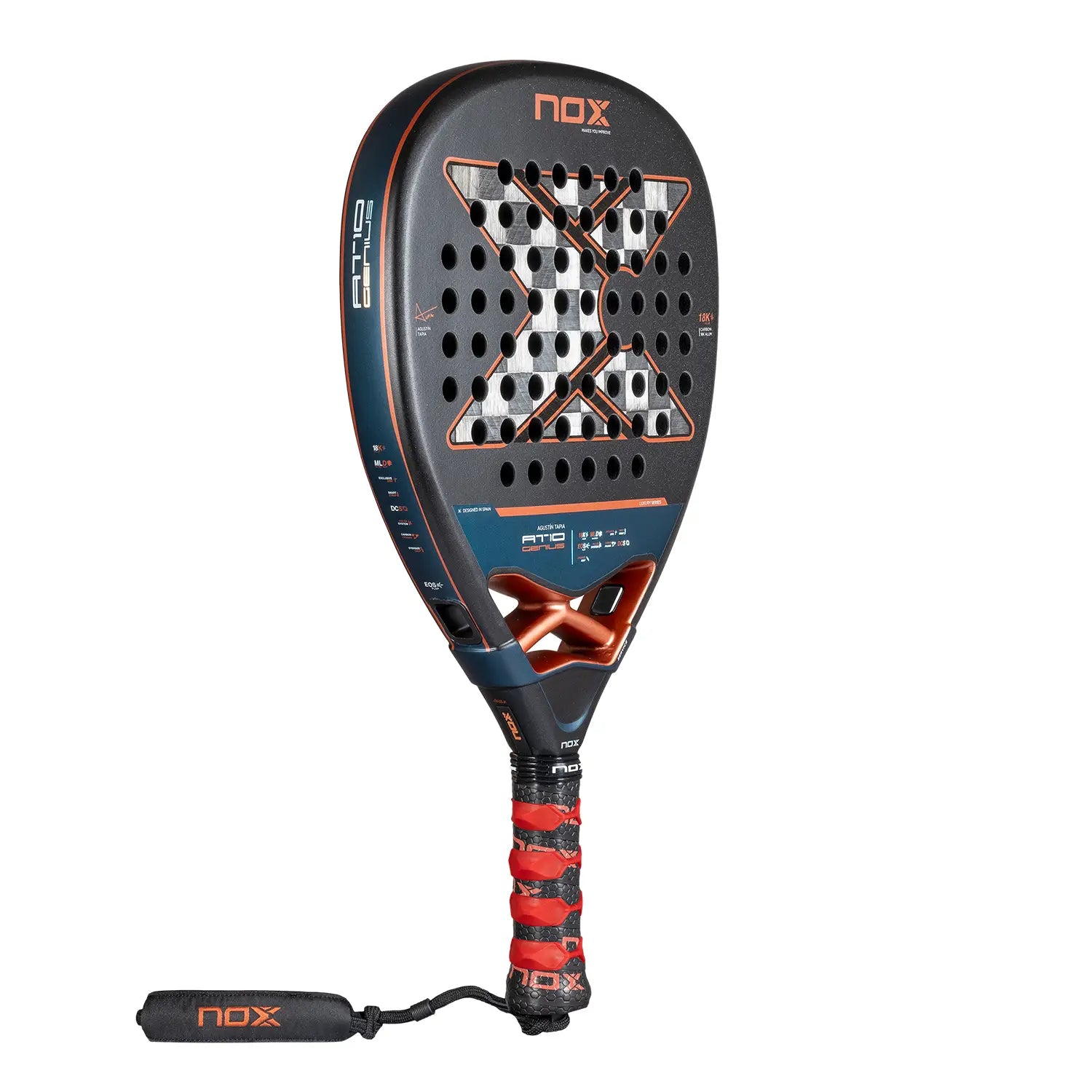 Ракетка Nox AT10 Genius Attack 18K Alum 2025 Paddle - Агустин Тапиа